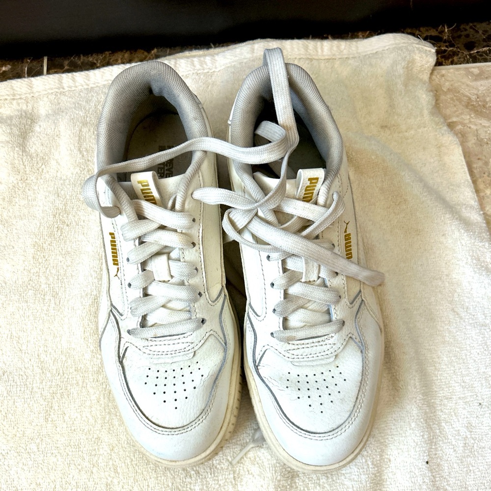 Puma White and Gray Athletic Sneakers